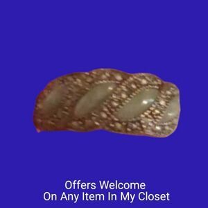 Vintage sterling silver marquise cut jade ring size 8